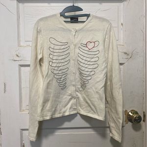 Y2K Skeleton Heart Cardigan Rocksteady